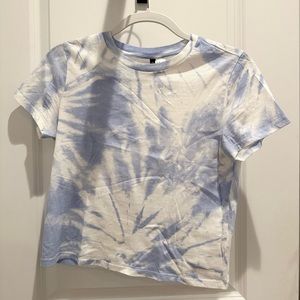 H&M Blue Tie Dye Cropped T Shirt